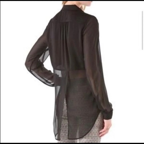Free People sheer split back top - Picture 2 of 5